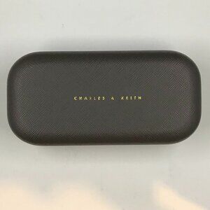 Charles & Keith Clamshell Hard Sided eye glass or sunglass case in Taupe/purple
